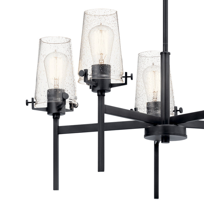 Kichler 43694BK Five Light Chandelier, Black