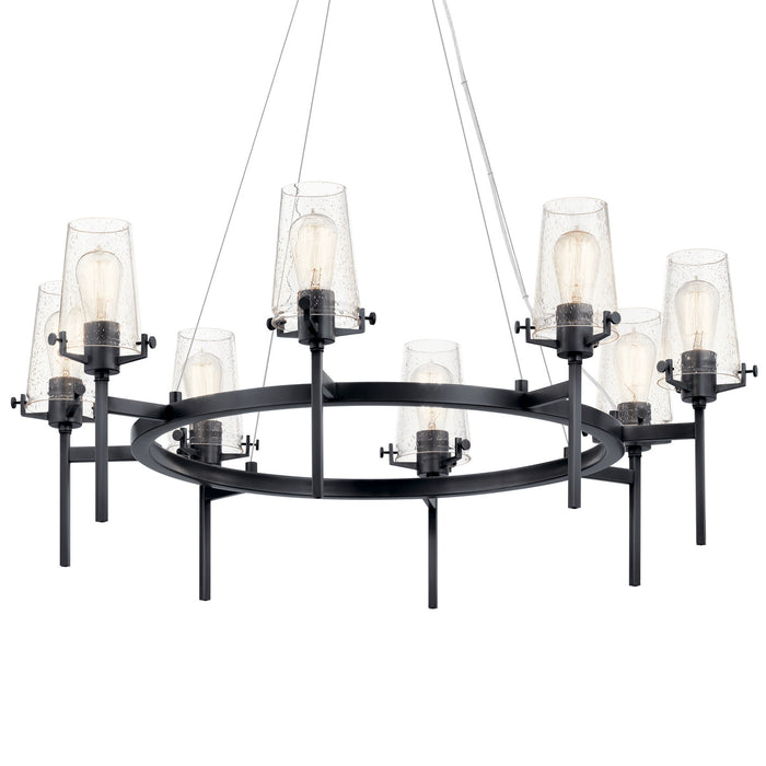 Kichler 43695BK Eight Light Chandelier, Black