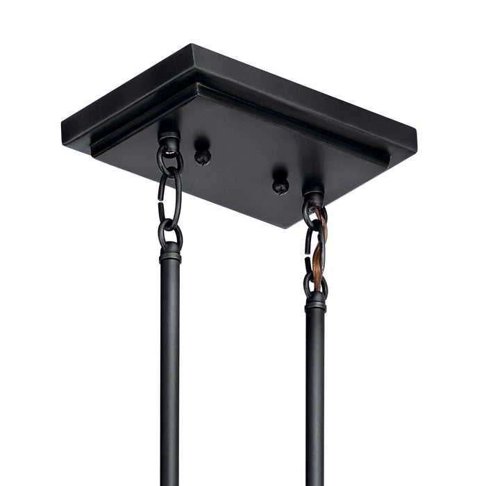 Kichler 43696BK Eight Light Linear Chandelier, Black