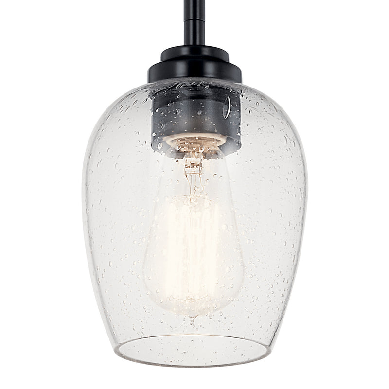 Kichler 44380BKCS One Light Mini Pendant, Black
