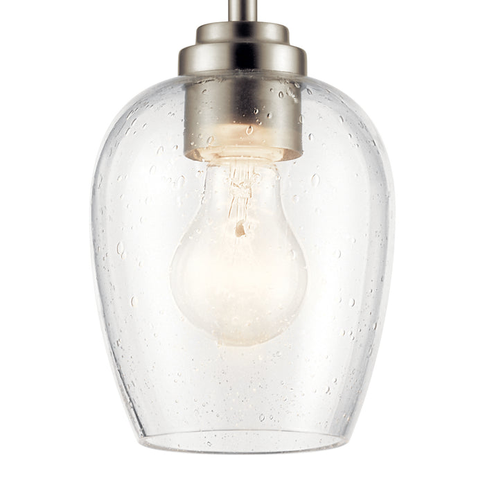 Kichler 44380NICS One Light Mini Pendant, Brushed Nickel
