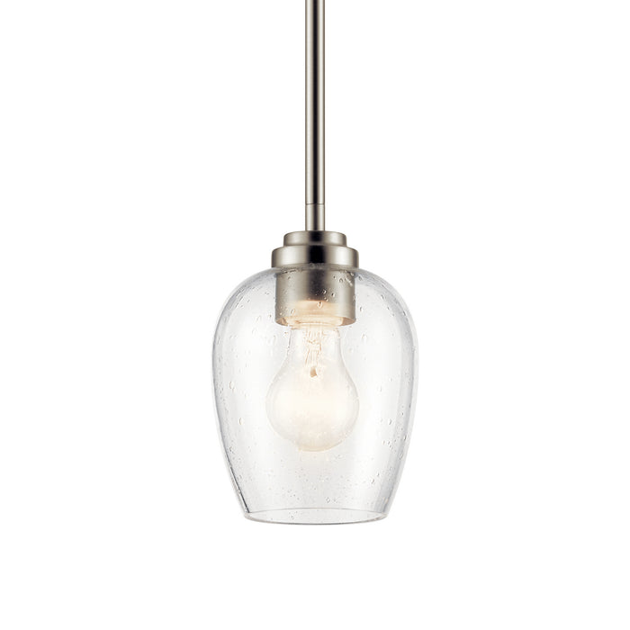 Kichler 44380NICS One Light Mini Pendant, Brushed Nickel