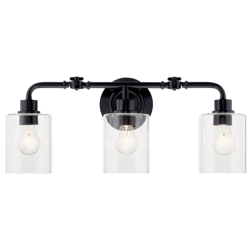 Kichler 45666BK Three Light Bath, Black