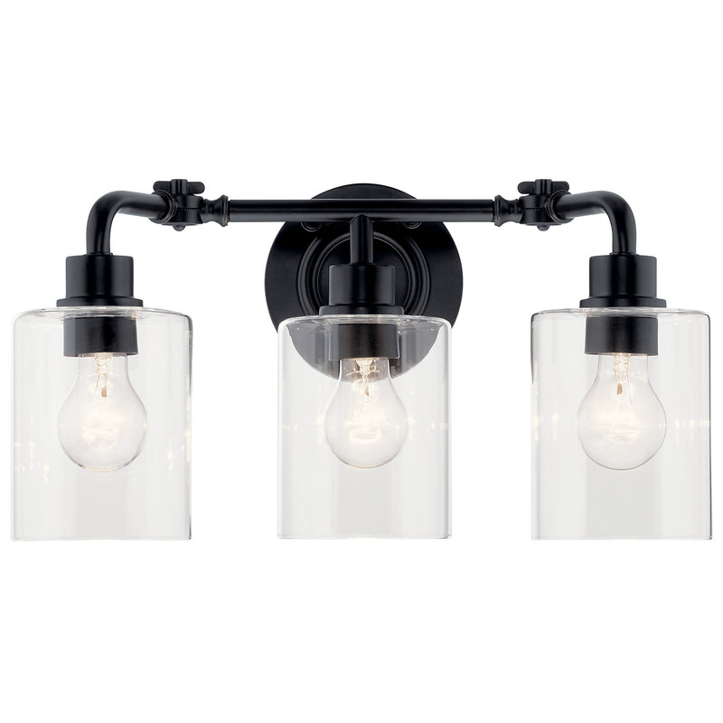 Kichler 45666BK Three Light Bath, Black