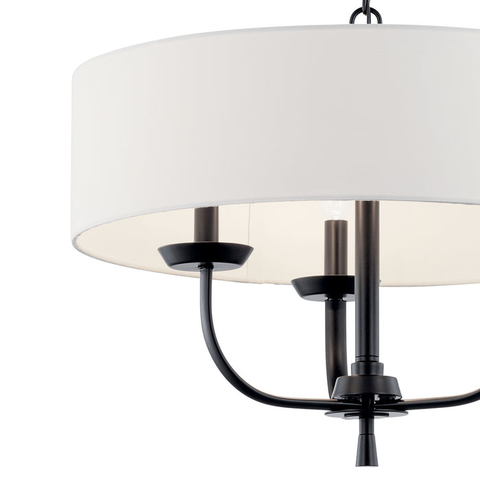 Kichler 52384BK Three Light Chandelier, Black