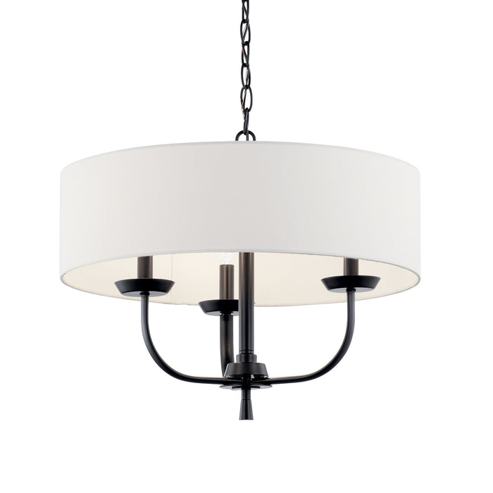 Kichler 52384BK Three Light Chandelier, Black