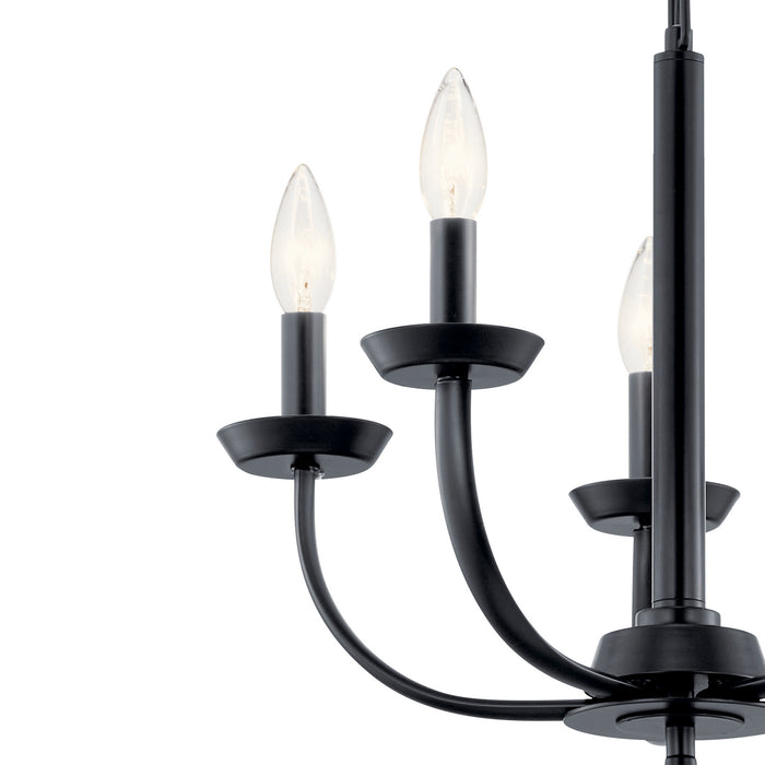 Kichler 52385BK Five Light Chandelier, Black