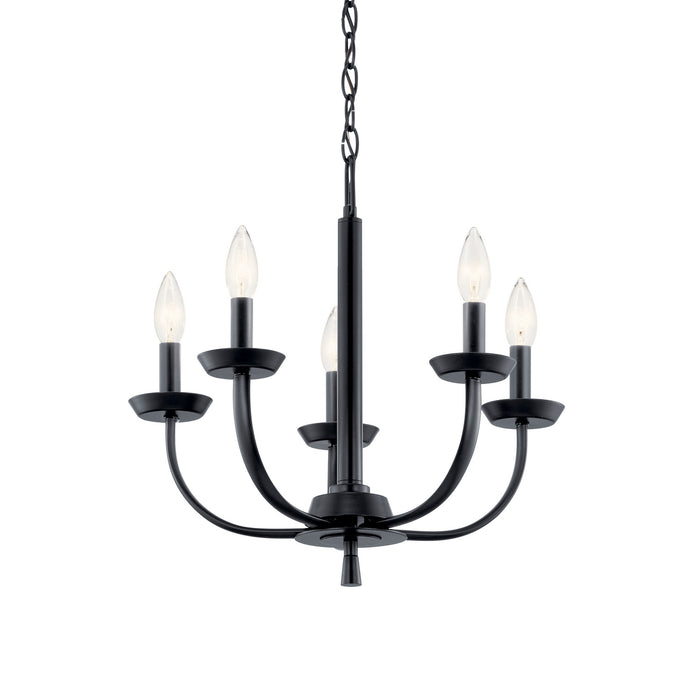 Kichler 52385BK Five Light Chandelier, Black