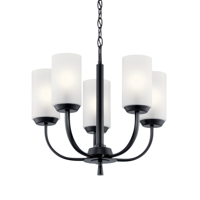 Kichler 52386BK Five Light Chandelier, Black