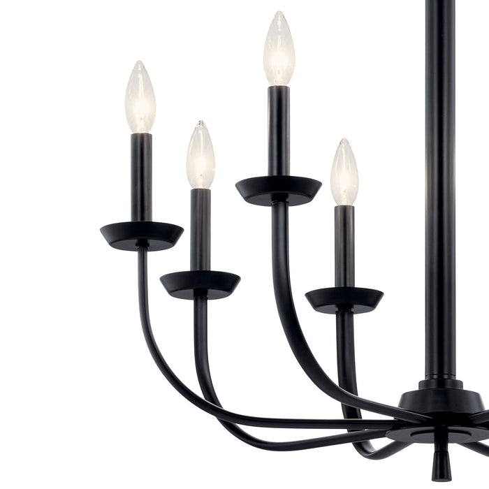 Kichler 52388BK Eight Light Chandelier, Black