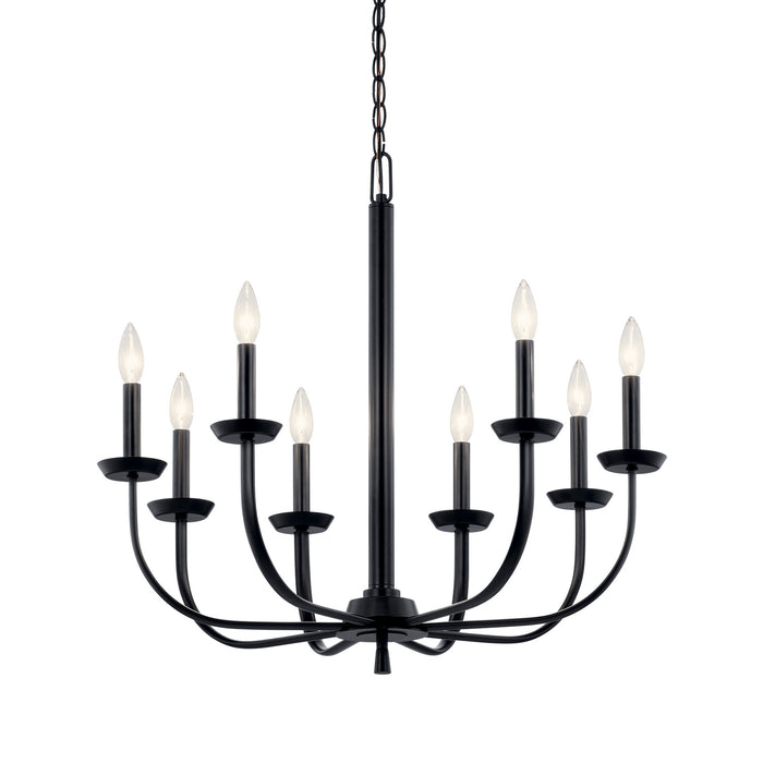 Kichler 52388BK Eight Light Chandelier, Black