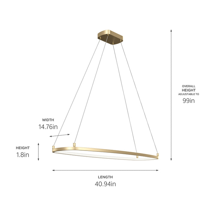 Kichler 84312CG LED Chandelier, Champagne Gold