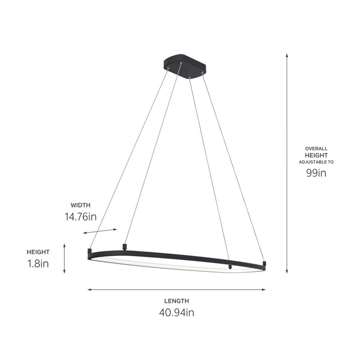 Kichler 84312MBK LED Chandelier, Matte Black