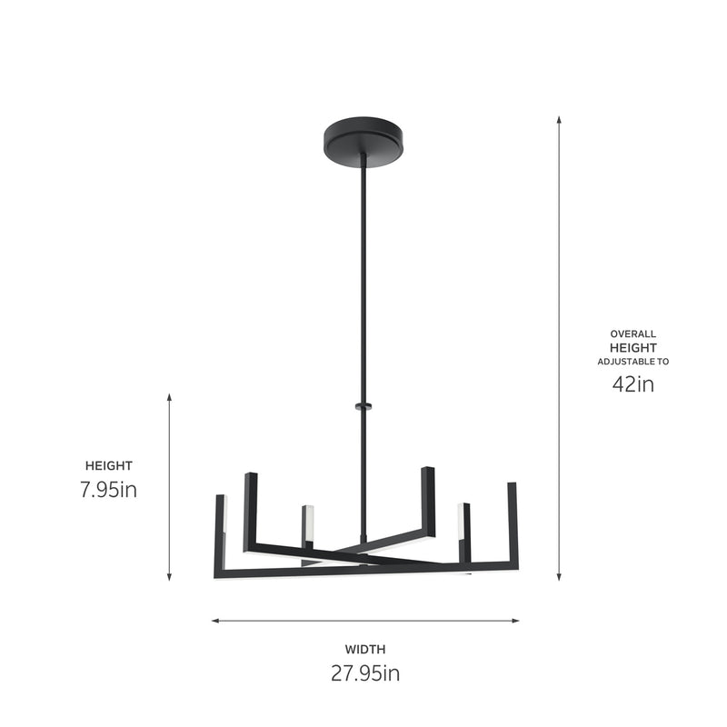 Kichler 84313MBK LED Chandelier, Matte Black