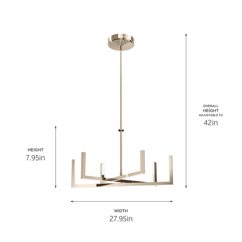Kichler 84313PN LED Chandelier, Polished Nickel