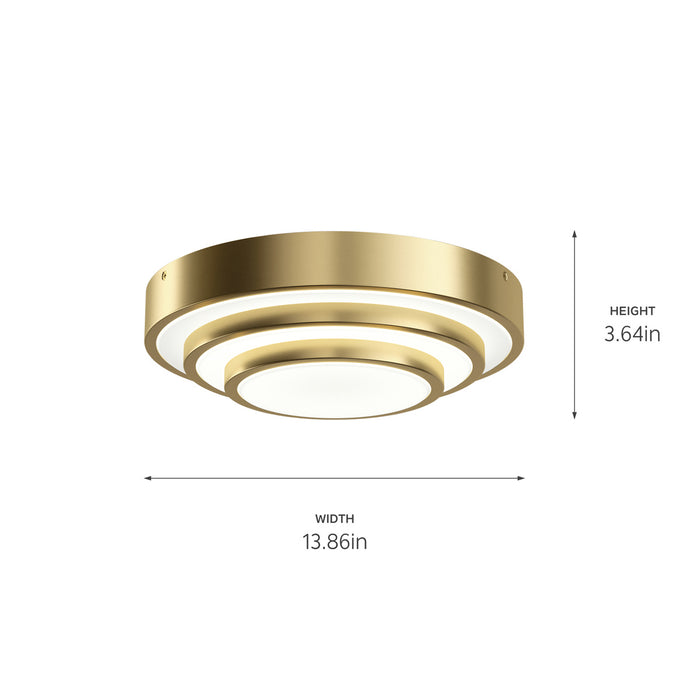 Kichler 84320CG LED Flush Mount, Champagne Gold