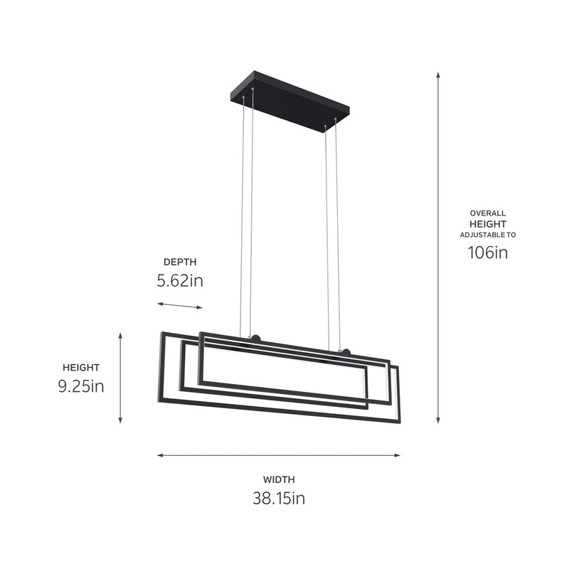 Kichler 84322MBK LED Linear Chandelier, Matte Black