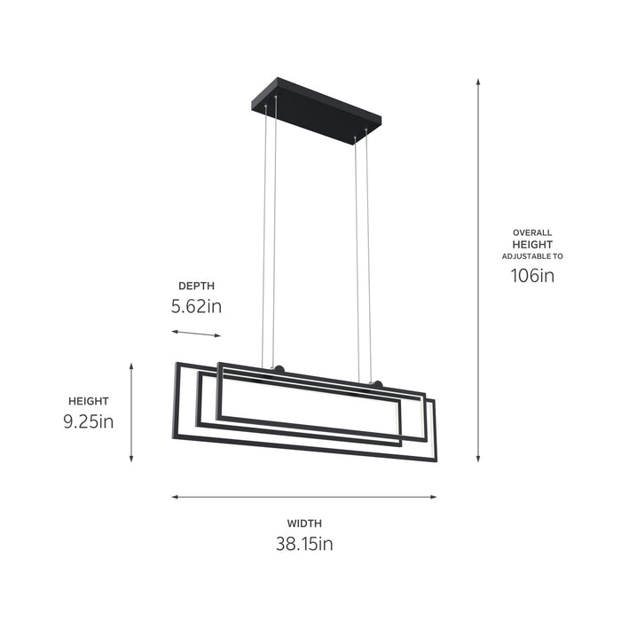 Kichler 84322MBK LED Linear Chandelier, Matte Black