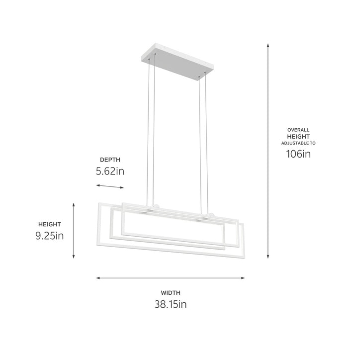 Kichler 84322WH LED Linear Chandelier, White