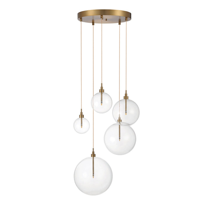 Meridian M10099NB LED Pendant, Natural Brass