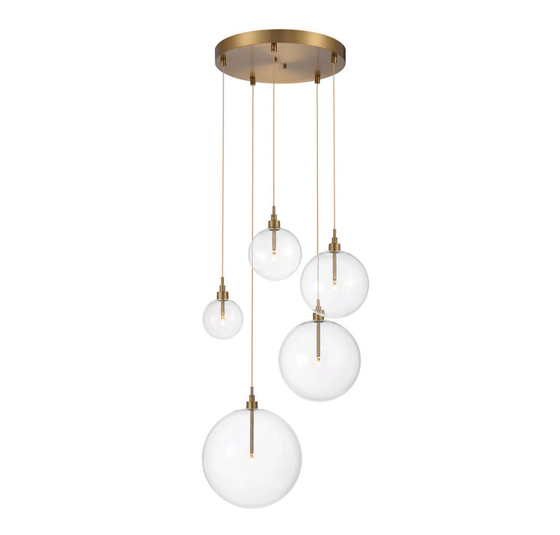 Meridian M10099NB LED Pendant, Natural Brass