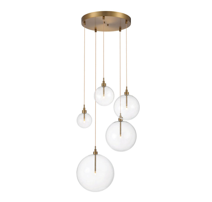 Meridian M10099NB LED Pendant, Natural Brass