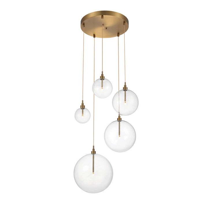 Meridian M10099NB LED Pendant, Natural Brass