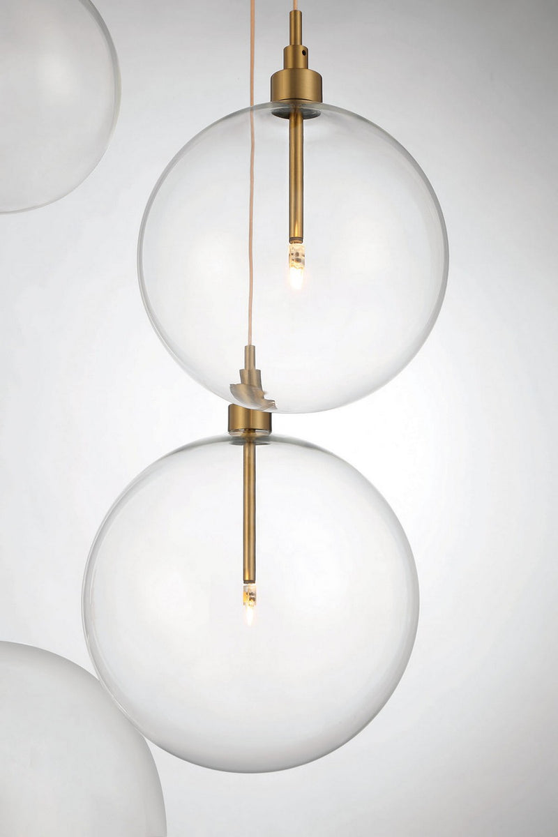 Meridian M10099NB LED Pendant, Natural Brass