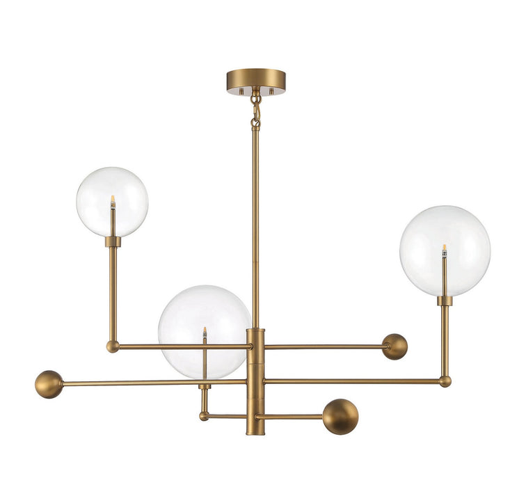 Meridian M100100NB LED Chandelier, Natural Brass