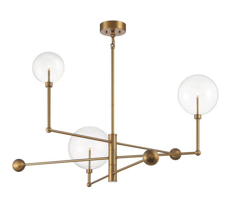 Meridian M100100NB LED Chandelier, Natural Brass
