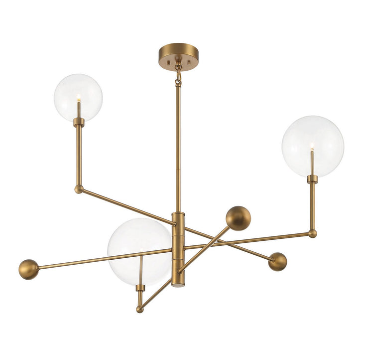 Meridian M100100NB LED Chandelier, Natural Brass
