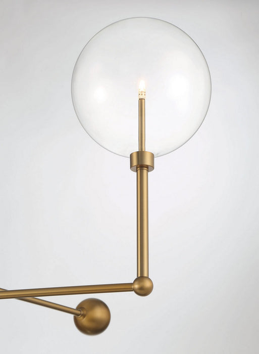 Meridian M100100NB LED Chandelier, Natural Brass