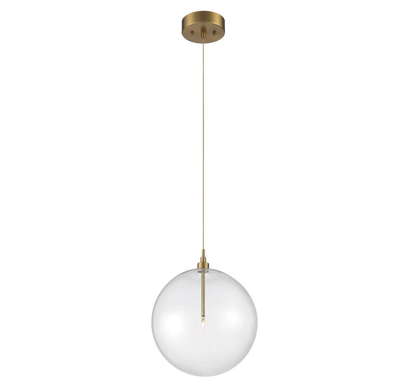 Meridian M70114NB LED Pendant, Natural Brass