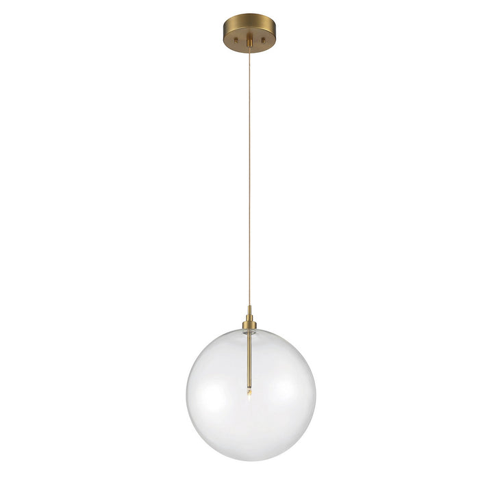 Meridian M70114NB LED Pendant, Natural Brass