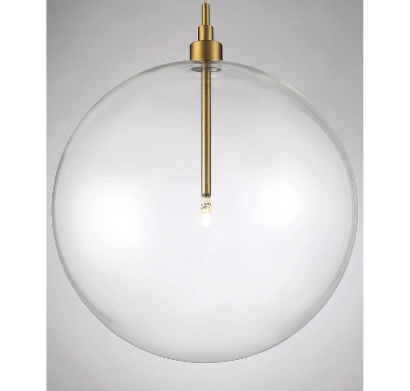Meridian M70114NB LED Pendant, Natural Brass