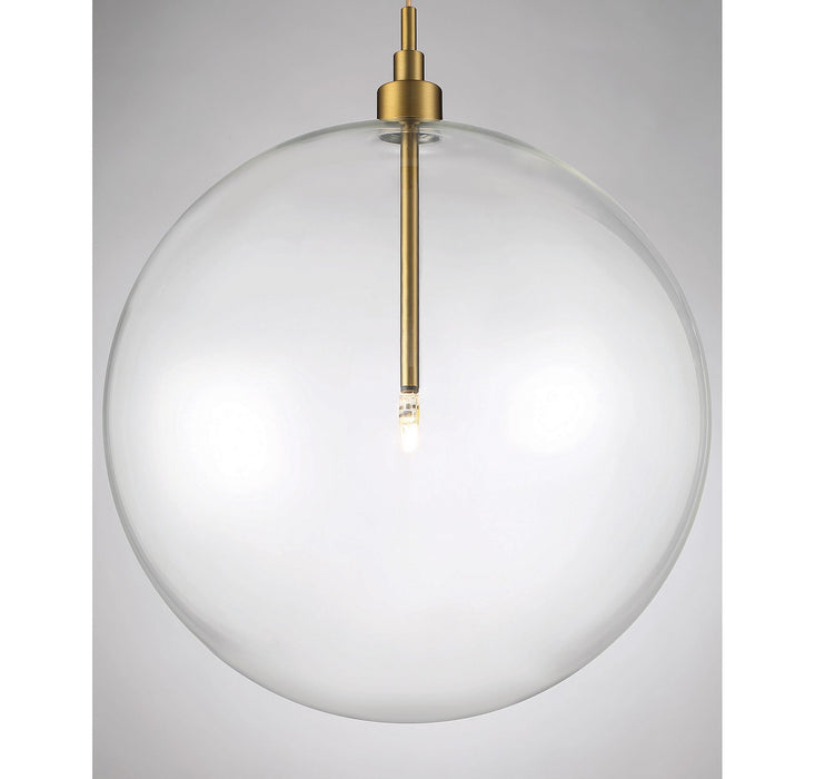 Meridian M70114NB LED Pendant, Natural Brass