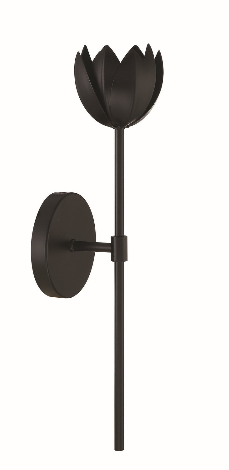 Meridian M90081MBK One Light Wall Sconce, Matte Black