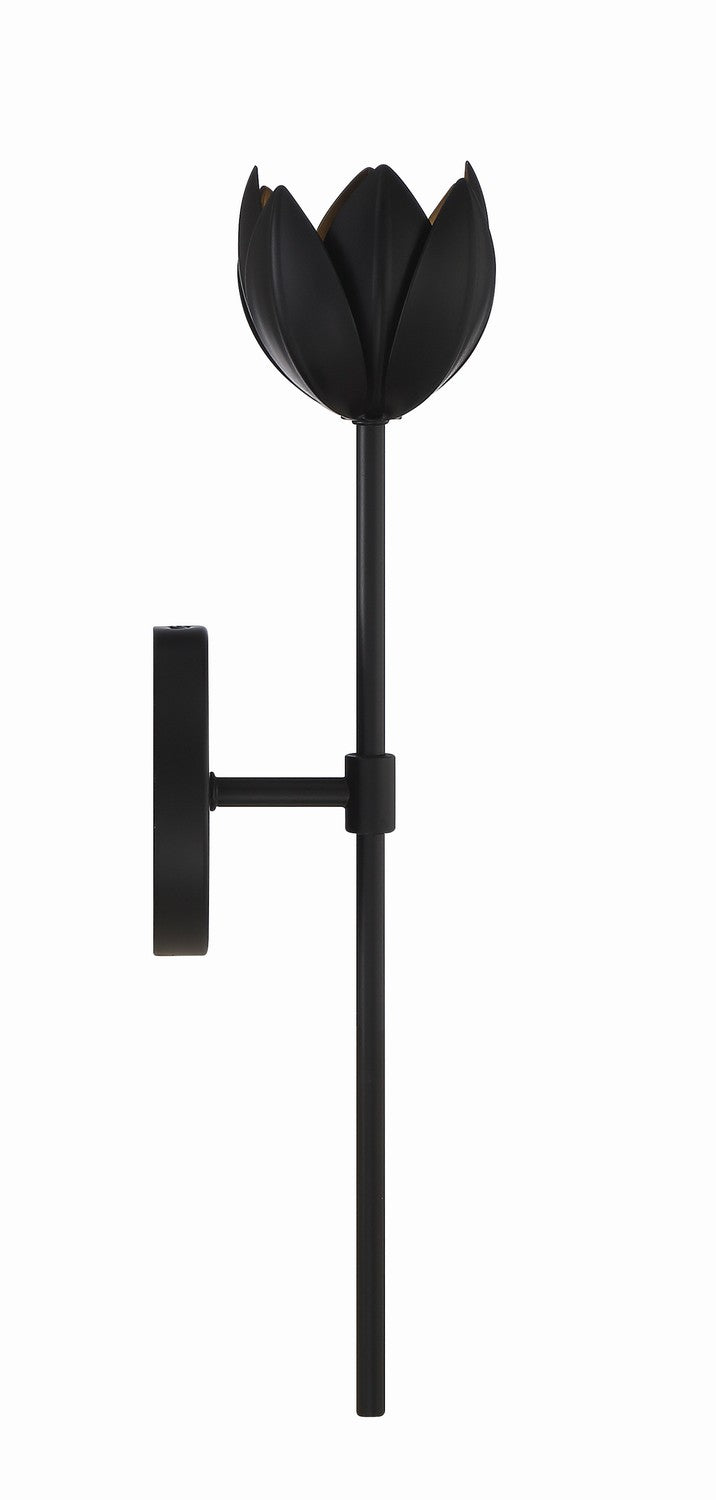 Meridian M90081MBK One Light Wall Sconce, Matte Black