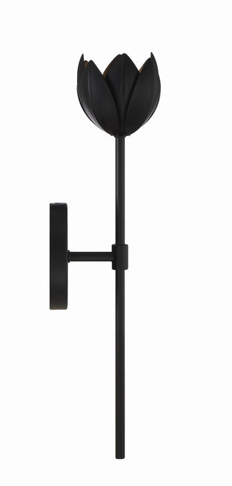 Meridian M90081MBK One Light Wall Sconce, Matte Black