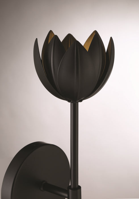 Meridian M90081MBK One Light Wall Sconce, Matte Black