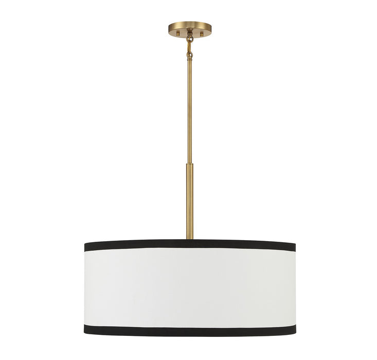 Meridian M7015NB Five Light Pendant, Natural Brass