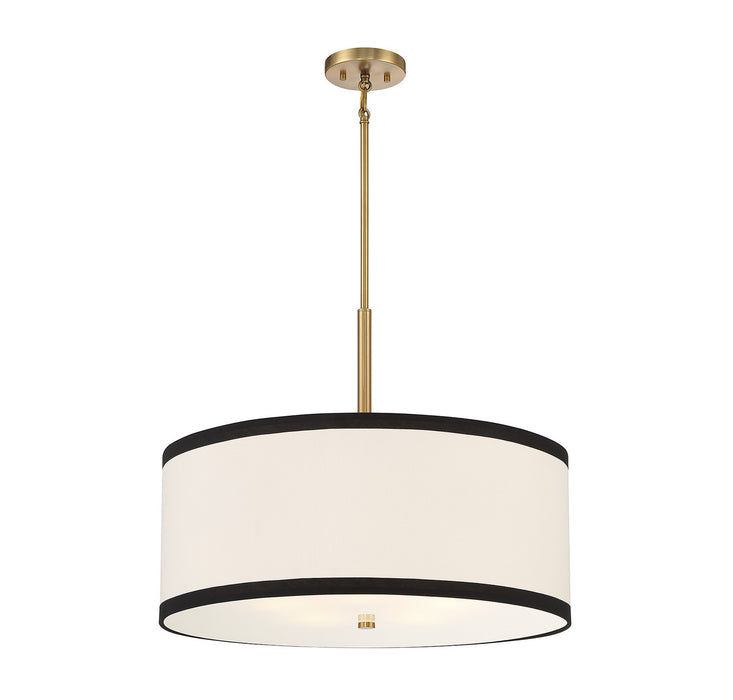 Meridian M7015NB Five Light Pendant, Natural Brass