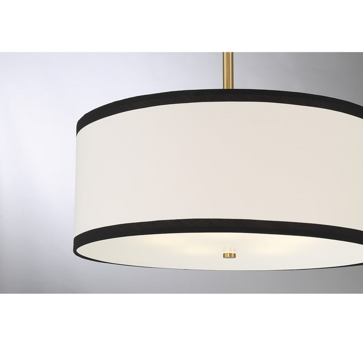Meridian M7015NB Five Light Pendant, Natural Brass
