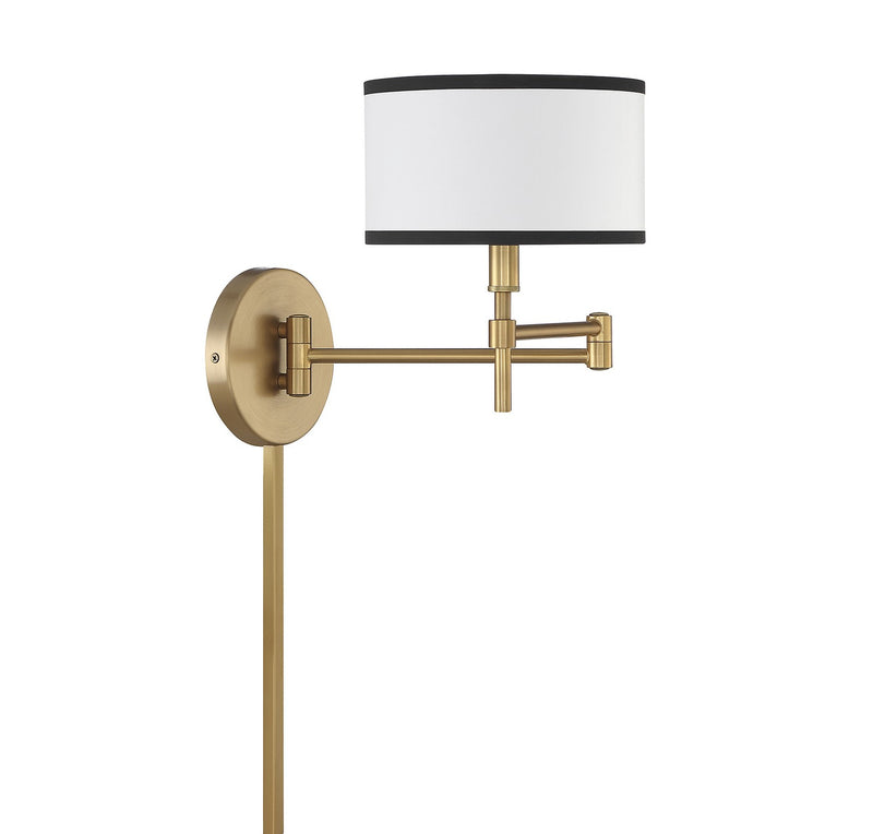 Meridian M90082NB One Light Wall Sconce, Natural Brass