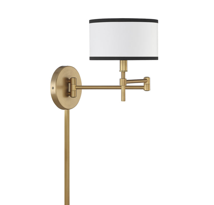 Meridian M90082NB One Light Wall Sconce, Natural Brass