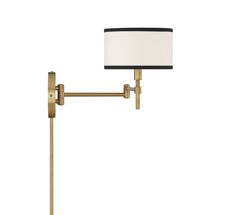 Meridian M90082NB One Light Wall Sconce, Natural Brass