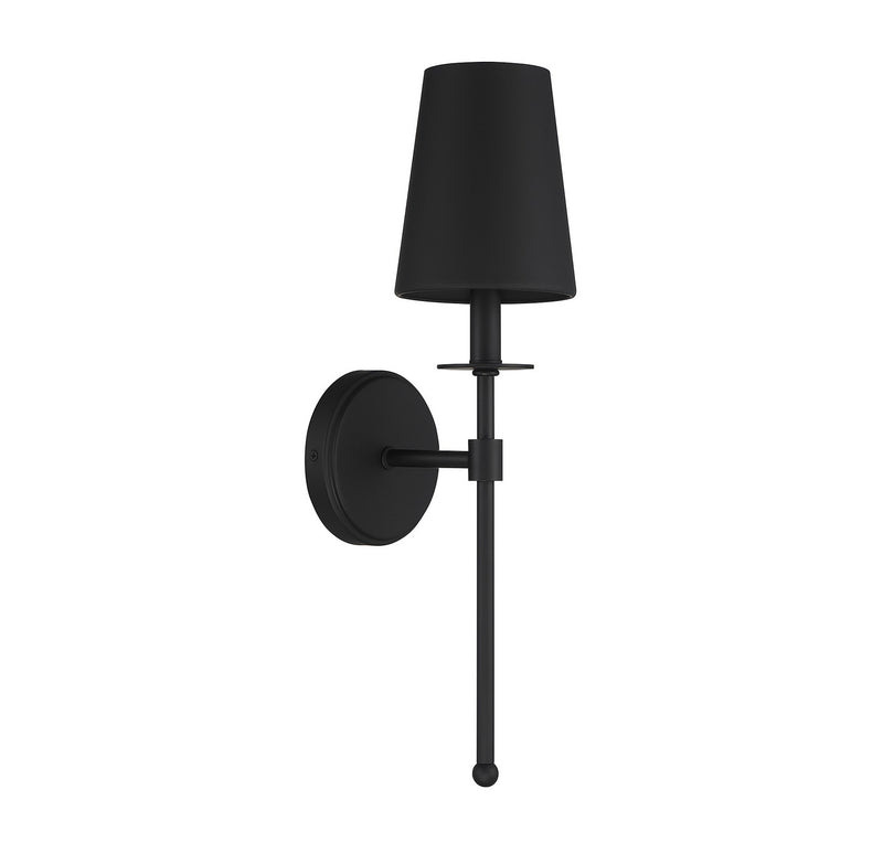 Meridian M90084MBK One Light Wall Sconce, Matte Black