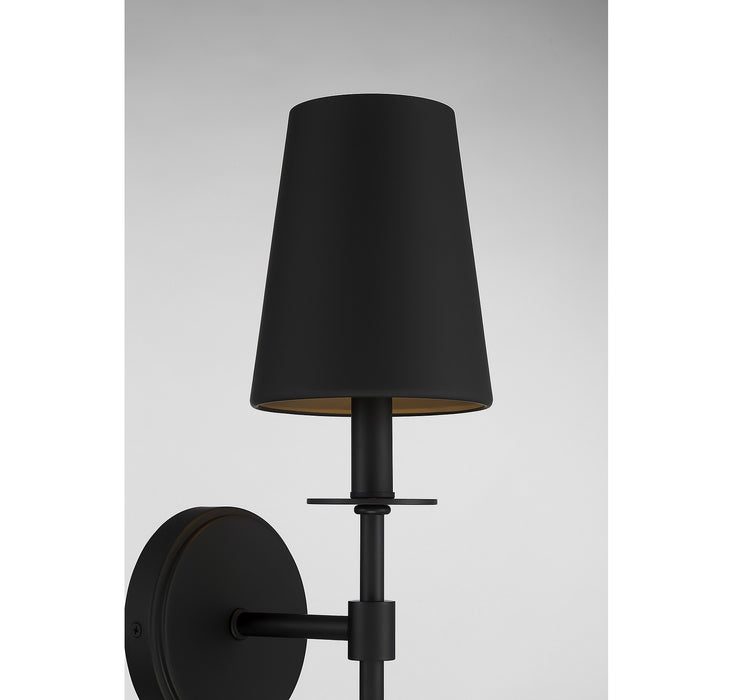 Meridian M90084MBK One Light Wall Sconce, Matte Black
