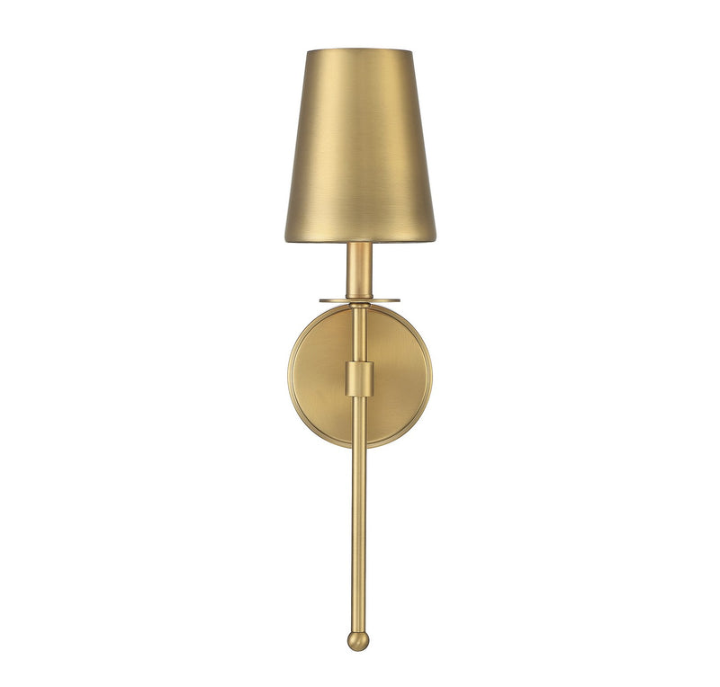 Meridian M90084NB One Light Wall Sconce, Natural Brass