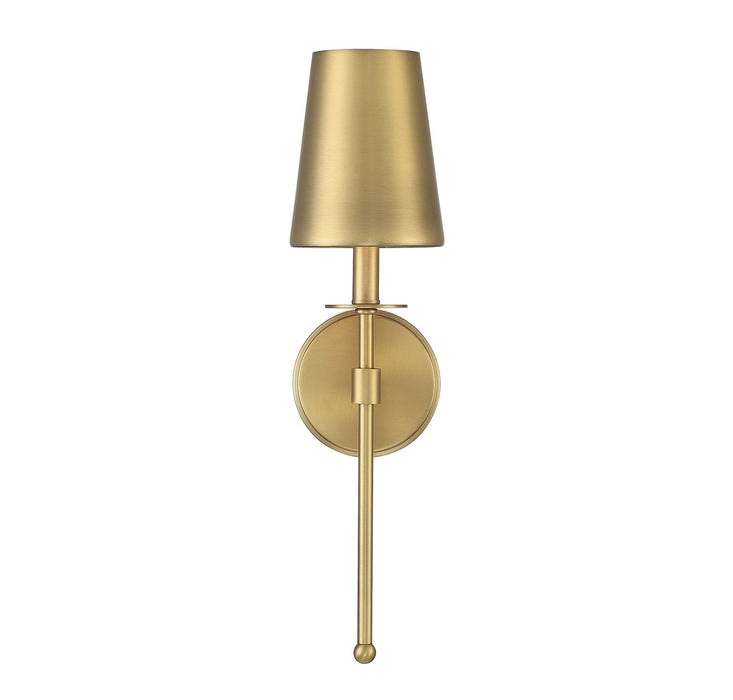 Meridian M90084NB One Light Wall Sconce, Natural Brass